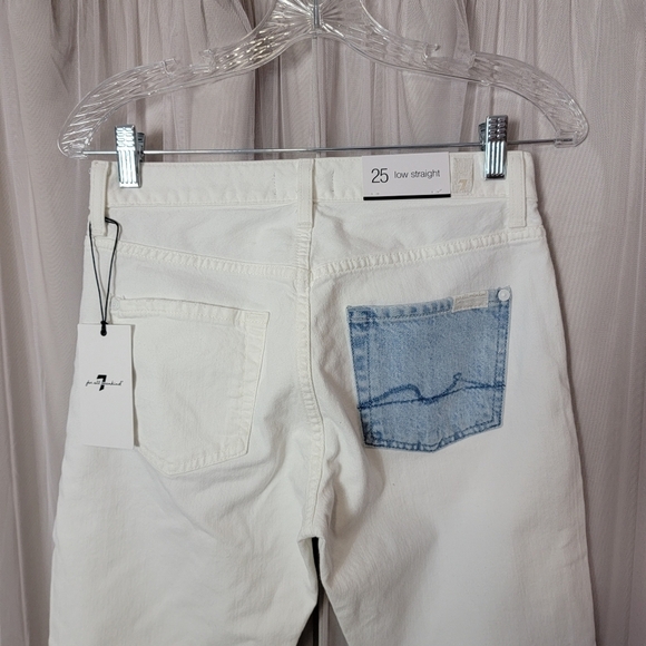 NWT 7 For All Mankind Distressed Straight Leg Jeans - Picture 9 of 11